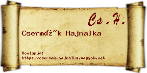 Csermák Hajnalka névjegykártya